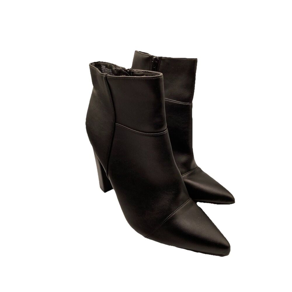 XOXO Women's Fedela Faux Leather Black Ankle Boot Pointed Toe Booties Sz 10M